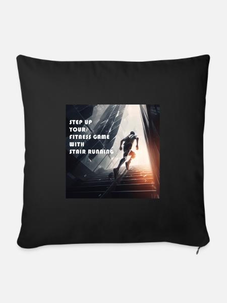 Towerrunning, Stairclimbing Elite Workout - Sofa pillowcase 17,3'' x 17,3'' (45 x 45 cm) - black