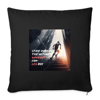 Towerrunning, Stairclimbing Elite Workout -leg day - Sofa pillowcase 17,3'' x 17,3'' (45 x 45 cm) - black - Front