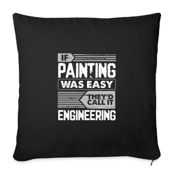 Peindre l’humour si la peinture facile l’appelle - Housse de coussin décorative 45 x 45 cm - noir - Devant