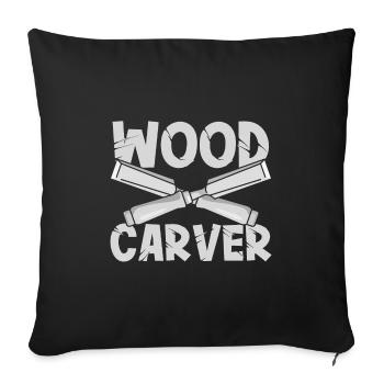 Wood Carver Crossed Woodworking Tools Woodworker - Sofa pillowcase 17,3'' x 17,3'' (45 x 45 cm) - black - Front