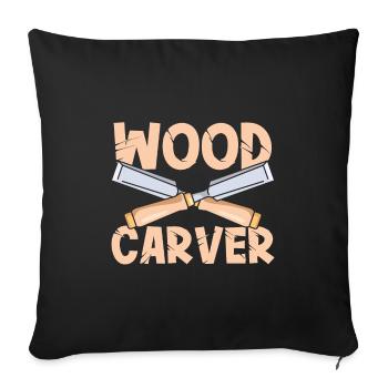 Wood Carver Crossed Woodworking Tools Woodworker - Sofa pillowcase 17,3'' x 17,3'' (45 x 45 cm) - black - Front