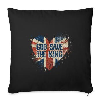 British King Coronation Charles England Flag - Sofa pillowcase 17,3'' x 17,3'' (45 x 45 cm) - black - Front