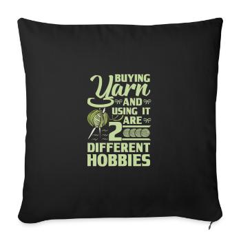 Stricken Humor Garn kaufen und verwenden 2 - Sofakissenbezug 45 x 45 cm - Schwarz - Vorne
