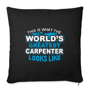 Cadeau de menuiserie C’est ce que le plus grand du monde - Housse de coussin décorative 45 x 45 cm - noir - Devant
