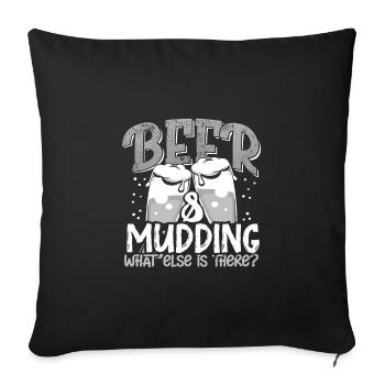 Mudder Geschenkbier und Mudding Was gibt es sonst noch? - Sofakissenbezug 45 x 45 cm - Schwarz - Vorne