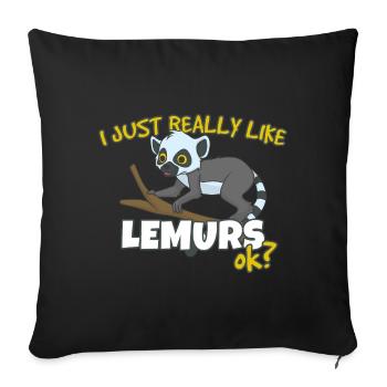 Lemur - Sofa pillowcase 17,3'' x 17,3'' (45 x 45 cm) - black - Front