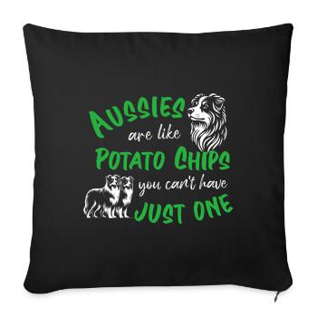 Les Australiens sont comme des croustilles - vertes - Housse de coussin décorative 45 x 45 cm - noir - Devant