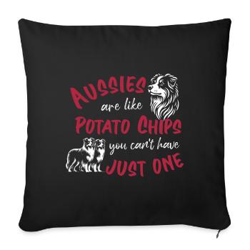 Les Australiens sont comme des croustilles - rouges - Housse de coussin décorative 45 x 45 cm - noir - Devant