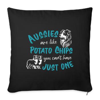 Les Australiens sont comme des croustilles - turquoise - Housse de coussin décorative 45 x 45 cm - noir - Devant