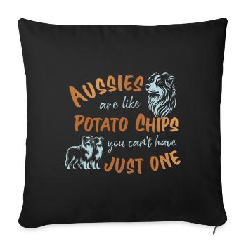 Les Australiens sont comme des croustilles - de l’or - Housse de coussin décorative 45 x 45 cm - noir - Devant