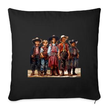 Cowboy or Sheriff Carnival Costume - Sofa pillowcase 17,3'' x 17,3'' (45 x 45 cm) - black - Front