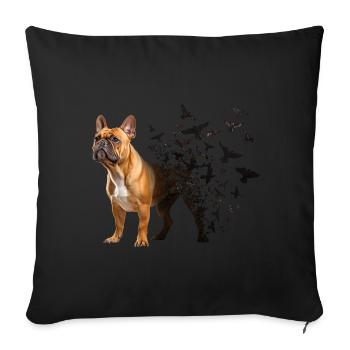 Bouledogue français - Housse de coussin décorative 45 x 45 cm - noir - Devant