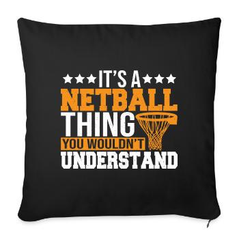 Love Netball Netball Player Gift - Sofa pillowcase 17,3'' x 17,3'' (45 x 45 cm) - black - Front