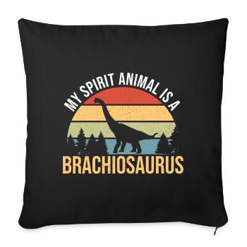 Brachiosaurus Dinosaur Gift - Sofa pillowcase 17,3'' x 17,3'' (45 x 45 cm) - black - Front