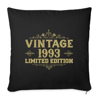 1993 Vintage Vintage Birthday Gift 1993 - Sofa pillowcase 17,3'' x 17,3'' (45 x 45 cm) - black - Front