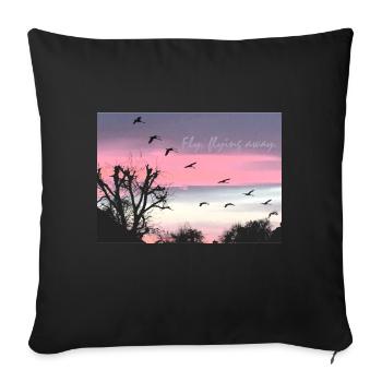 Fly, flying away. Nature tour. - Sofa pillowcase 17,3'' x 17,3'' (45 x 45 cm) - black - Front
