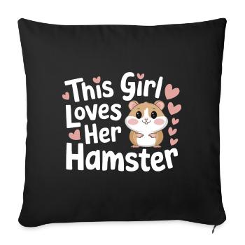 Hamster - Housse de coussin décorative 45 x 45 cm - noir - Devant