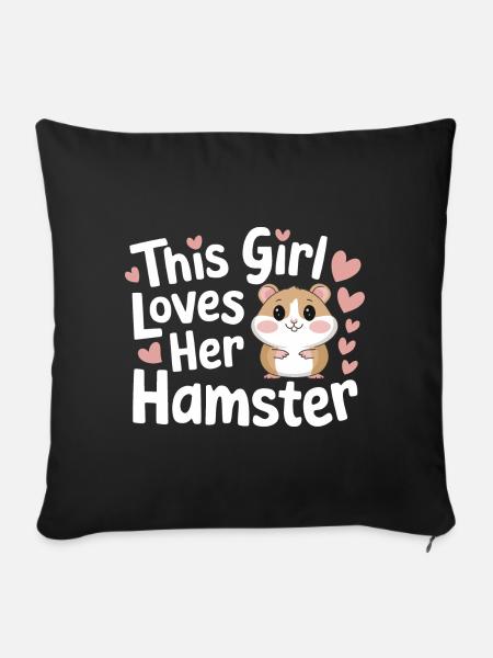 Hamster - Sofakissenbezug 45 x 45 cm - Schwarz