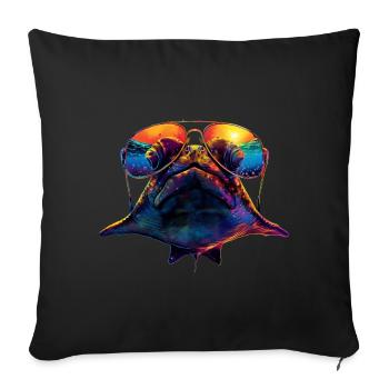 Stachelrochen - Sofakissenbezug 45 x 45 cm - Schwarz - Vorne