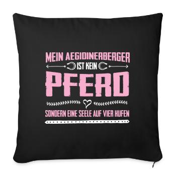Aegidienberger Horse Soul On hooves gift - Sofa pillowcase 17,3'' x 17,3'' (45 x 45 cm) - black - Front