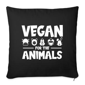 VEGAN POUR LES ANIMAUX - Housse de coussin décorative 45 x 45 cm - noir - Devant