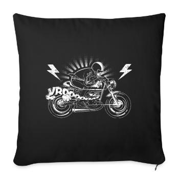 Cafe Racer Motorcyclists - Sofa pillowcase 17,3'' x 17,3'' (45 x 45 cm) - black - Front
