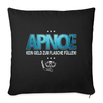 Apnoe Freediving Kein Geld zum Flaschen füllen - Sofakissenbezug 45 x 45 cm - Schwarz - Vorne