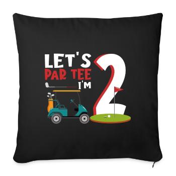Geschenk für Minigolfspieler - Sofakissenbezug 45 x 45 cm - Schwarz - Vorne