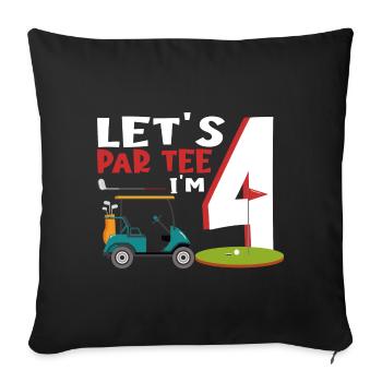 Geschenk für Minigolfspieler - Sofakissenbezug 45 x 45 cm - Schwarz - Vorne