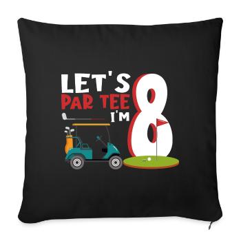 Geschenk für Minigolfspieler - Sofakissenbezug 45 x 45 cm - Schwarz - Vorne