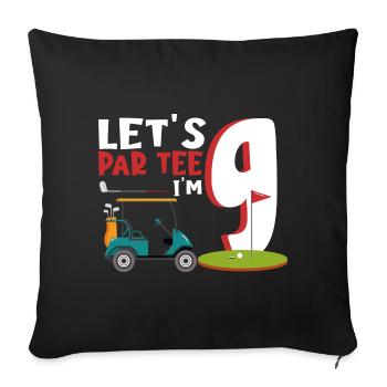 Geschenk für Minigolfspieler - Sofakissenbezug 45 x 45 cm - Schwarz - Vorne