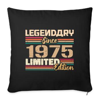 1975 Vintage 1975 Birthday Born In 1975 - Sofa pillowcase 17,3'' x 17,3'' (45 x 45 cm) - black - Front