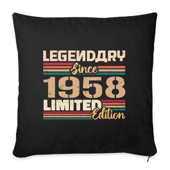 1958 Vintage 1958 Birthday Born In 1958 - Sofa pillowcase 17,3'' x 17,3'' (45 x 45 cm) - black - Front