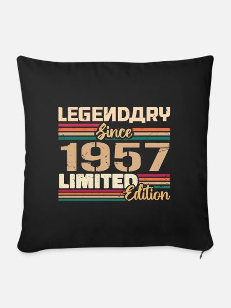 1957 Vintage 1957 Geburtstag geboren im Jahr 1957 - Sofakissenbezug 45 x 45 cm - Schwarz