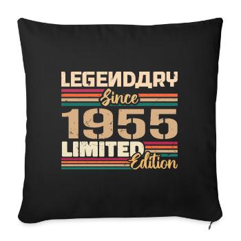1955 Vintage 1955 Birthday Born In 1955 - Sofa pillowcase 17,3'' x 17,3'' (45 x 45 cm) - black - Front
