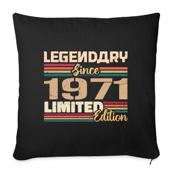 1971 Vintage 1971 Birthday Born In 1971 - Sofa pillowcase 17,3'' x 17,3'' (45 x 45 cm) - black - Front