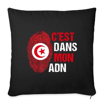C' est dans mon adn Tunisie cadeau pour tunisien - Housse de coussin décorative 45 x 45 cm - noir - Devant