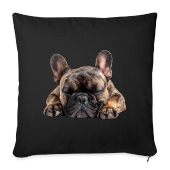 French Bulldog - Sofakissenbezug 45 x 45 cm - Schwarz - Vorne