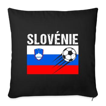 Slovenian Flag Slovenian Football Gift - Sofa pillowcase 17,3'' x 17,3'' (45 x 45 cm) - black - Front