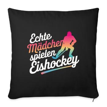 Hockey Hockey Sports Hockey Players - Sofa pillowcase 17,3'' x 17,3'' (45 x 45 cm) - black - Front