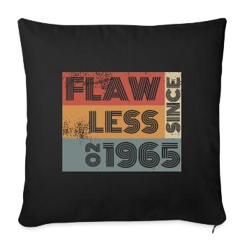 60. Birthday Flawless since 02/1965 - Sofa pillowcase 17,3'' x 17,3'' (45 x 45 cm) - black - Front