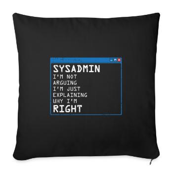 Administrateur système Administrateur programmeur informatique - Housse de coussin décorative 45 x 45 cm - noir - Devant