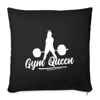 fitness fille gym reine - Housse de coussin décorative 45 x 45 cm - noir - Devant