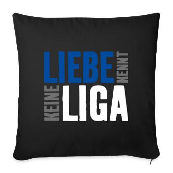 LIEBE KENNT KEINE LIGA - Sofakissenbezug 45 x 45 cm - Schwarz - Vorne