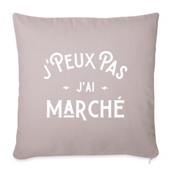 je peux pas j'ai marché cadeau humour citation - Housse de coussin décorative 45 x 45 cm - taupe clair - Devant