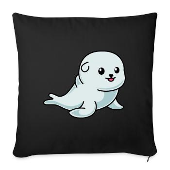 Seal Animal Comic - Sofa pillowcase 17,3'' x 17,3'' (45 x 45 cm) - black - Front