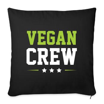 Vegan Crew - Sofa pillowcase 17,3'' x 17,3'' (45 x 45 cm) - black - Front