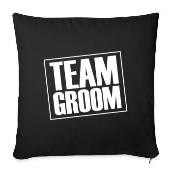 Mariage de l’équipe Groom Dicton - Housse de coussin décorative 45 x 45 cm - noir - Devant