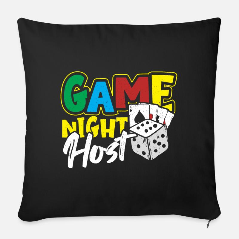 Brettspiele Spielbrett Geschenk - Sofakissenbezug 45 x 45 cm - Schwarz