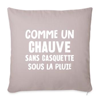 comme un chauve - Housse de coussin décorative 45 x 45 cm - taupe clair - Devant